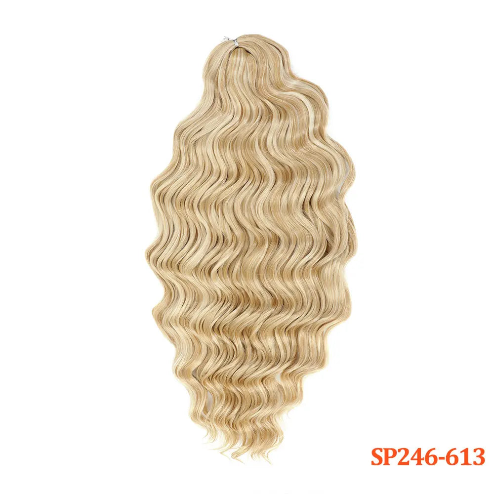 24 Inch Anna Hair Synthetic Loose Deep Wave Braiding Hair Extensions Rainbow Color Ombre Blonde Curl Twist Crochet Hair 300G