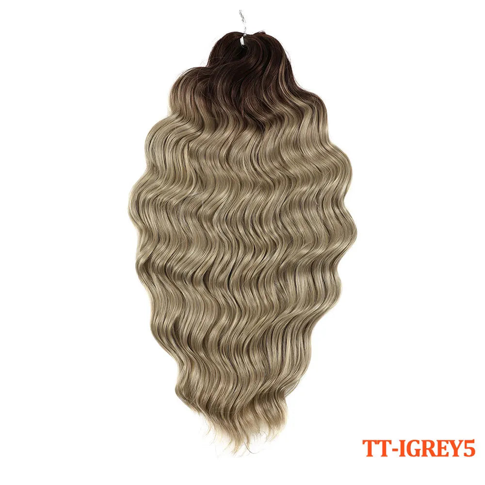 24 Inch Anna Hair Synthetic Loose Deep Wave Braiding Hair Extensions Rainbow Color Ombre Blonde Curl Twist Crochet Hair 300G