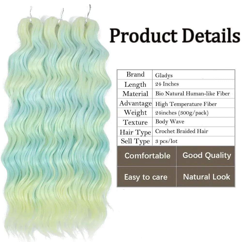24 Inch Anna Hair Synthetic Loose Deep Wave Braiding Hair Extensions Rainbow Color Ombre Blonde Curl Twist Crochet Hair 300G