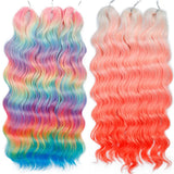 24 Inch Anna Hair Synthetic Loose Deep Wave Braiding Hair Extensions Rainbow Color Ombre Blonde Curl Twist Crochet Hair 300G