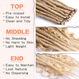 24 Inch Synthetic 16Strands/Lot SE Dreadlocs Braids Hair Extensions, 3 In 1 Mixed Hippie Style Single End Dreadslocks for Women