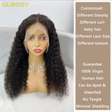 250% 13x6 HD Kinky Curly Wigs Human Hair Deep Wave Curly Lace Front Wigs Kinky Curly 4C Edges 13X4 Lace Frontal Wig For Women