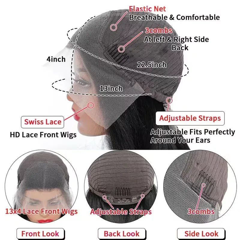 HSF Marketplace 250% density HD lace front wig with deep curly waves, pre-plucked hairline and baby hair
