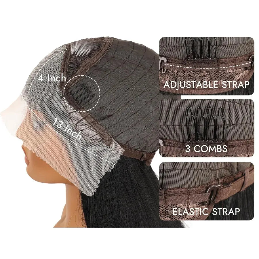 250% 40Inch Straight Lace Front Wigs Human Hair 13x6 HD Lace Frontal Wig 13X4 Bone Straight Human Hair Wig Pre Plucked For Women