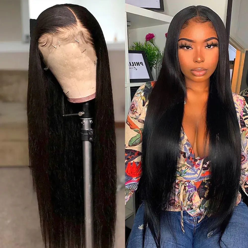 250% 40Inch Straight Lace Front Wigs Human Hair 13x6 HD Lace Frontal Wig 13X4 Straight Human Hair Wig Pre Plucked For Women