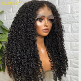 250% 4C Edges Lace Afro Kinky Curly Glueless Wig Human Hair Wear And Go Wig Curly 100% Human Hair Wigs  13x6 HD Lace On Sale