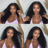 250% 4C Edges Lace Afro Kinky Curly Glueless Wig Human Hair Wear And Go Wig Curly 100% Human Hair Wigs  13x6 HD Lace On Sale