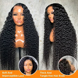 250 Density 100% Human Hair 13x6 HD 5x5 Glueless Deep Wave Lace Frontal Wigs 13x4 Curly Lace Front Wig 30 40 Inch Closure Black