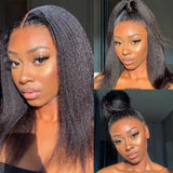 250% Density 13x4 5x5 HD Lace Frontal Wig Yaki Straight Curly Edges Glueless Wig Pre Plucked Baby Hair For Black Women