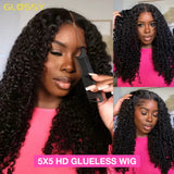 250 Density 13x6 Hd Afro Kinky Curly Wig 100% Human Hair 13x4 4c Edges Frontal Deep Wave Curly Lace Front Wigs For Women on sale