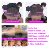 250 Density 13x6 Hd Loose Deep Wave Frontal Wig 30 40 inch Transparent Lace Wigs 100% Human Hair Curly Lace Front Wig For Women