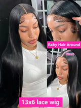 250 Density 30 40 46 Inch Bone Straight 100% Human Hair 360 Lace Front Wig Black 13x6 13x4 HD Lace Frontal Wigs Pre Plucked