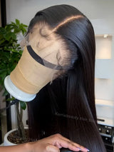 250 Density 30 40 46 Inch Bone Straight 100% Human Hair 360 Lace Front Wig Black 13x6 13x4 HD Lace Frontal Wigs Pre Plucked