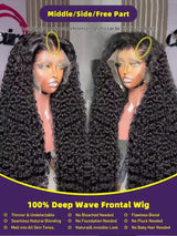 250 Density 36 Inch Jerry Curly Wave 13x4 Lace Front Wigs Human Hair 13x6 Hd Lace Front Wigs Deep Jerry Curly Wig Real Human Hair