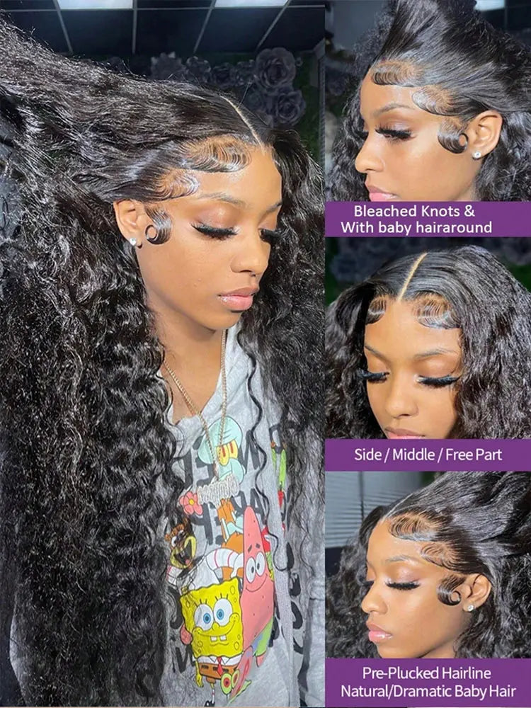 250 Density 36 Inch Jerry Curly Wave 13x4 Lace Front Wigs Human Hair 13x6 Hd Lace Front Wigs Deep Jerry Curly Wig Real Human Hair