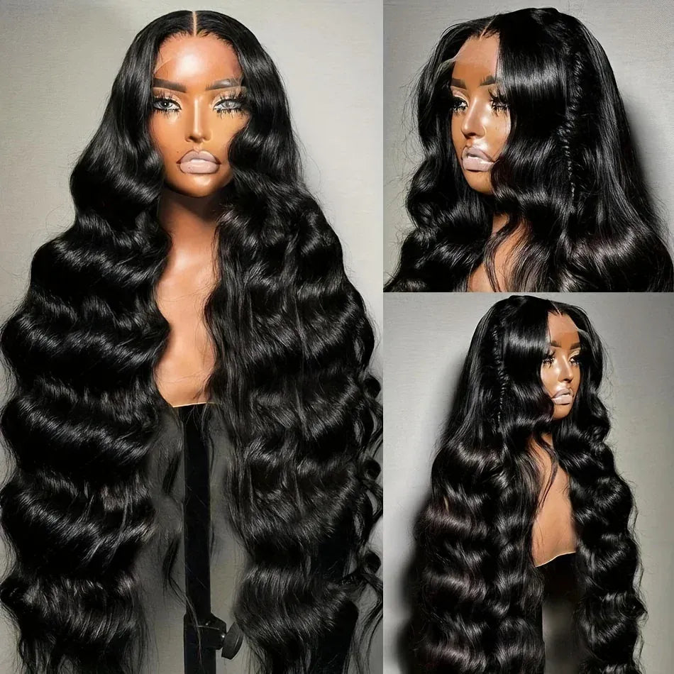 250 Density Body Wave Lace Front Wigs 13x4 13x6 40 Inch Lace Closure Wig 5x5 Gluless Transparent Human Hair Lace Frontal Wigs