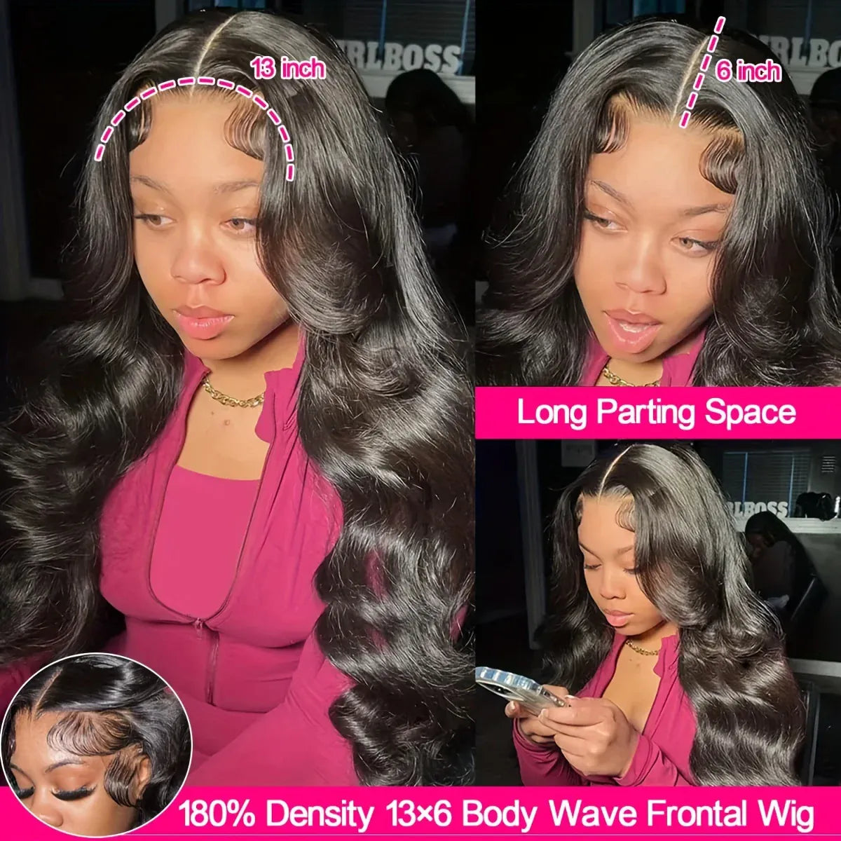 250 Density Body Wave Lace Front Wigs 13x4 13x6 40 Inch Lace Closure Wig 5x5 Gluless Transparent Human Hair Lace Frontal Wigs