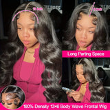 250 Density Body Wave Lace Front Wigs 13x4 13x6 40 Inch Lace Closure Wig 5x5 Gluless Transparent Human Hair Lace Frontal Wigs