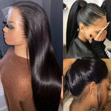 250 Density Bone Straight Human Hair Wigs 13x6 Hd Transparent Lace Frontal Wig 30 40 Inch Brazilian 360 Full Lace Front Human Hair Pre Plucked Wig For Women