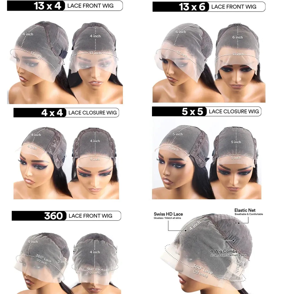 250 Density Bone Straight Human Hair Wigs 13x6 Hd Transparent Lace Frontal Wig 30 40 Inch Brazilian 360 Full Lace Front Human Hair Pre Plucked Wig For Women