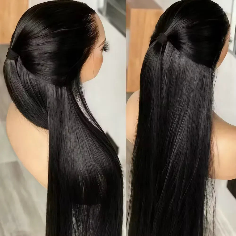 250 Density Bone Straight Human Hair Wigs 13x6 Hd Transparent Lace Frontal Wig 30 40 Inch Brazilian 360 Full Lace Front Human Hair Pre Plucked Wig For Women