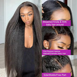 250% Density Kinky Straight Human Hair 13x4 Transparent Lace Front Wigs 5x5Glueless Wigs Kinky Straight Human Hair Wigs For Women