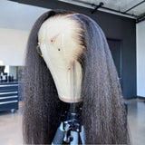 250% Density Kinky Straight Human Hair 13x4 Transparent Lace Front Wigs 5x5Glueless Wigs Kinky Straight Human Hair Wigs For Women