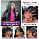 250% Density Straight Human Hair Wig 13x4 HD Transparent Lace Front Wigs Brazilian Straight 13x6 Lace Front Wigs Natural Black Hair For Women