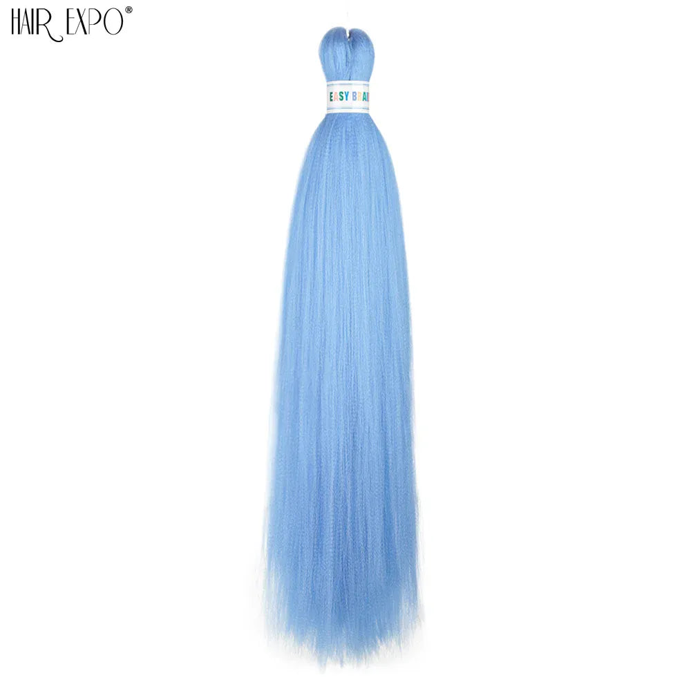 26Inch Easy Braids Hair Synthetic Colourful Pre Stretched Braiding Hair Extensions Jumbo Braids Ombre Yaki Long Straight Hair
