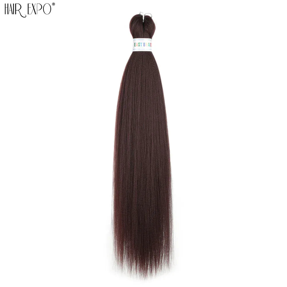 26Inch Easy Braids Hair Synthetic Colourful Pre Stretched Braiding Hair Extensions Jumbo Braids Ombre Yaki Long Straight Hair