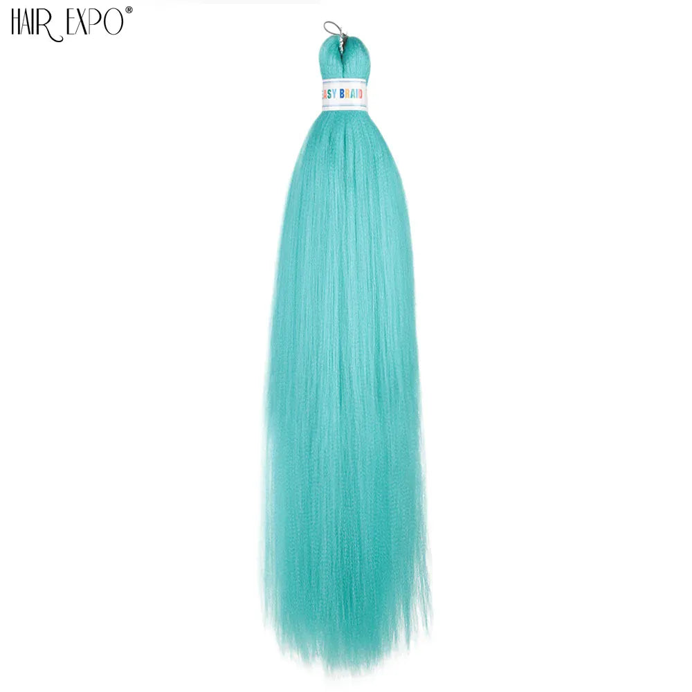 26Inch Easy Braids Hair Synthetic Colourful Pre Stretched Braiding Hair Extensions Jumbo Braids Ombre Yaki Long Straight Hair