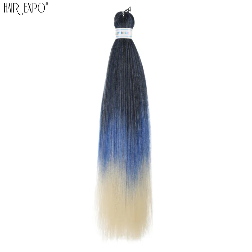 26Inch Easy Braids Hair Synthetic Colourful Pre Stretched Braiding Hair Extensions Jumbo Braids Ombre Yaki Long Straight Hair