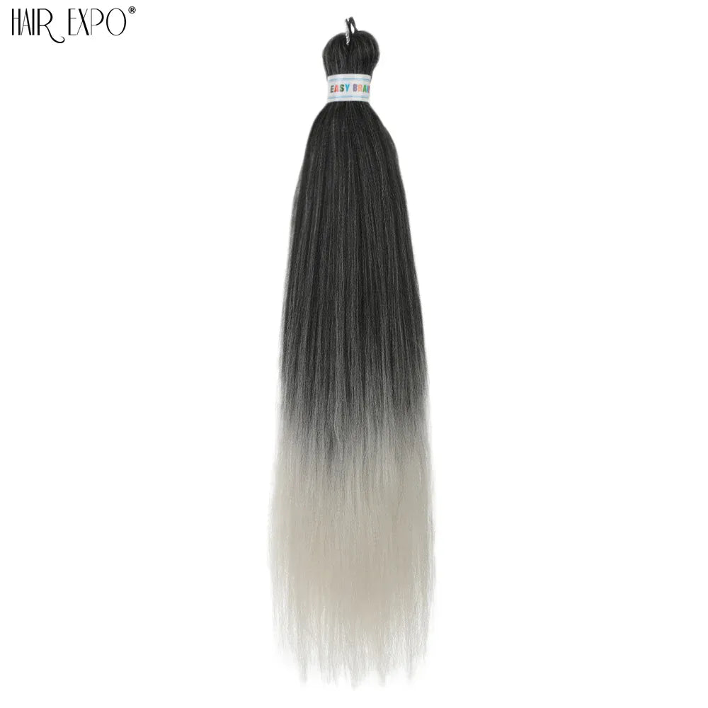 26Inch Easy Braids Hair Synthetic Colourful Pre Stretched Braiding Hair Extensions Jumbo Braids Ombre Yaki Long Straight Hair
