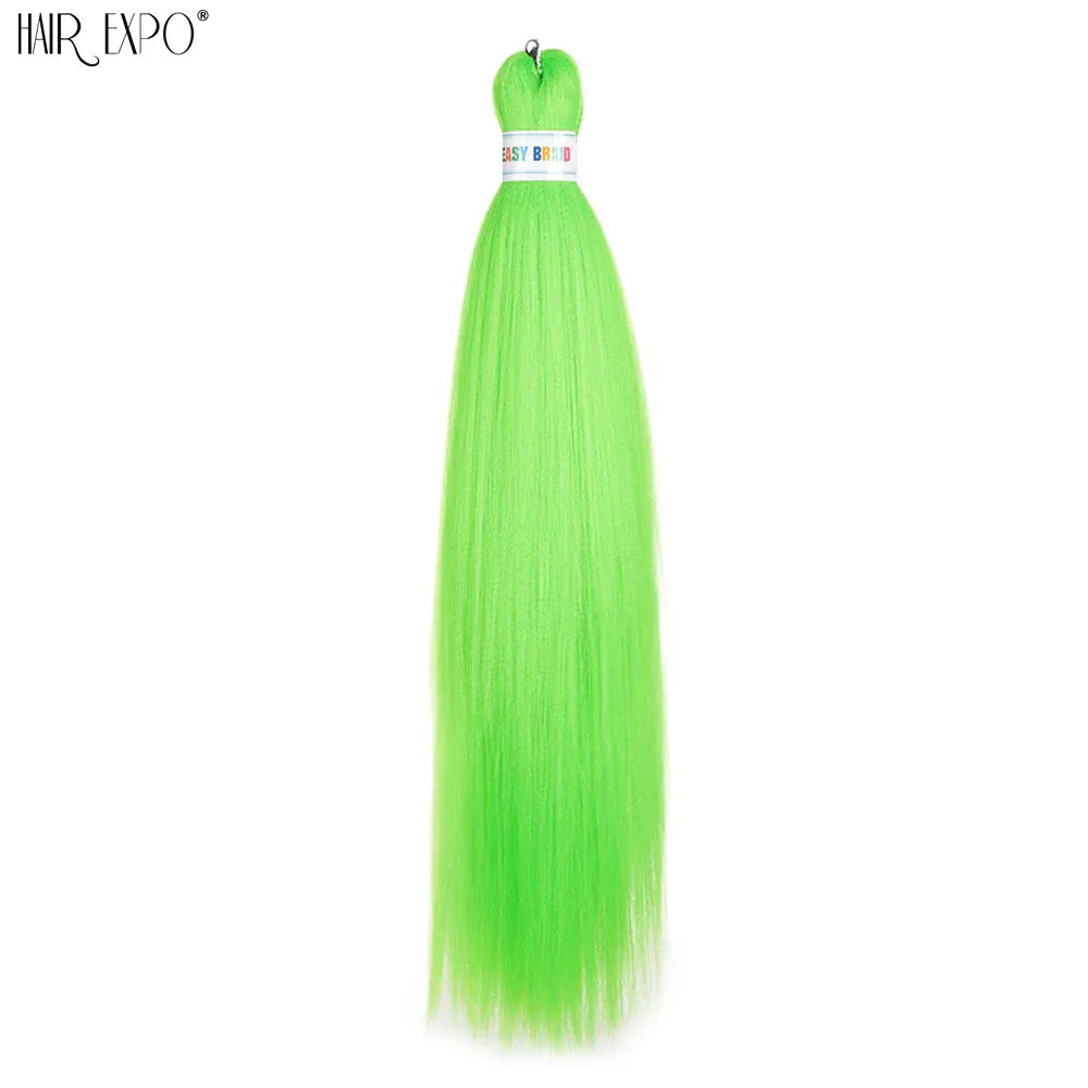 26Inch Easy Braids Hair Synthetic Colourful Pre Stretched Braiding Hair Extensions Jumbo Braids Ombre Yaki Long Straight Hair
