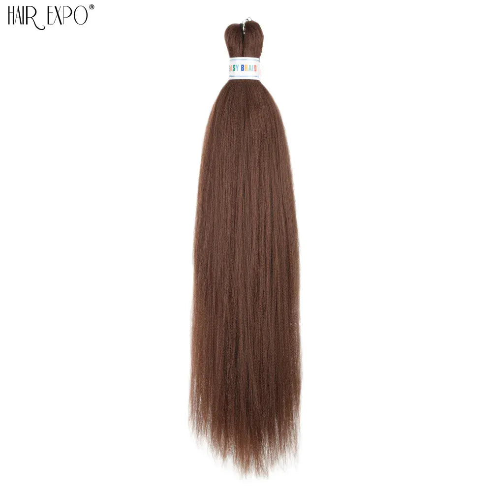 26Inch Easy Braids Hair Synthetic Colourful Pre Stretched Braiding Hair Extensions Jumbo Braids Ombre Yaki Long Straight Hair