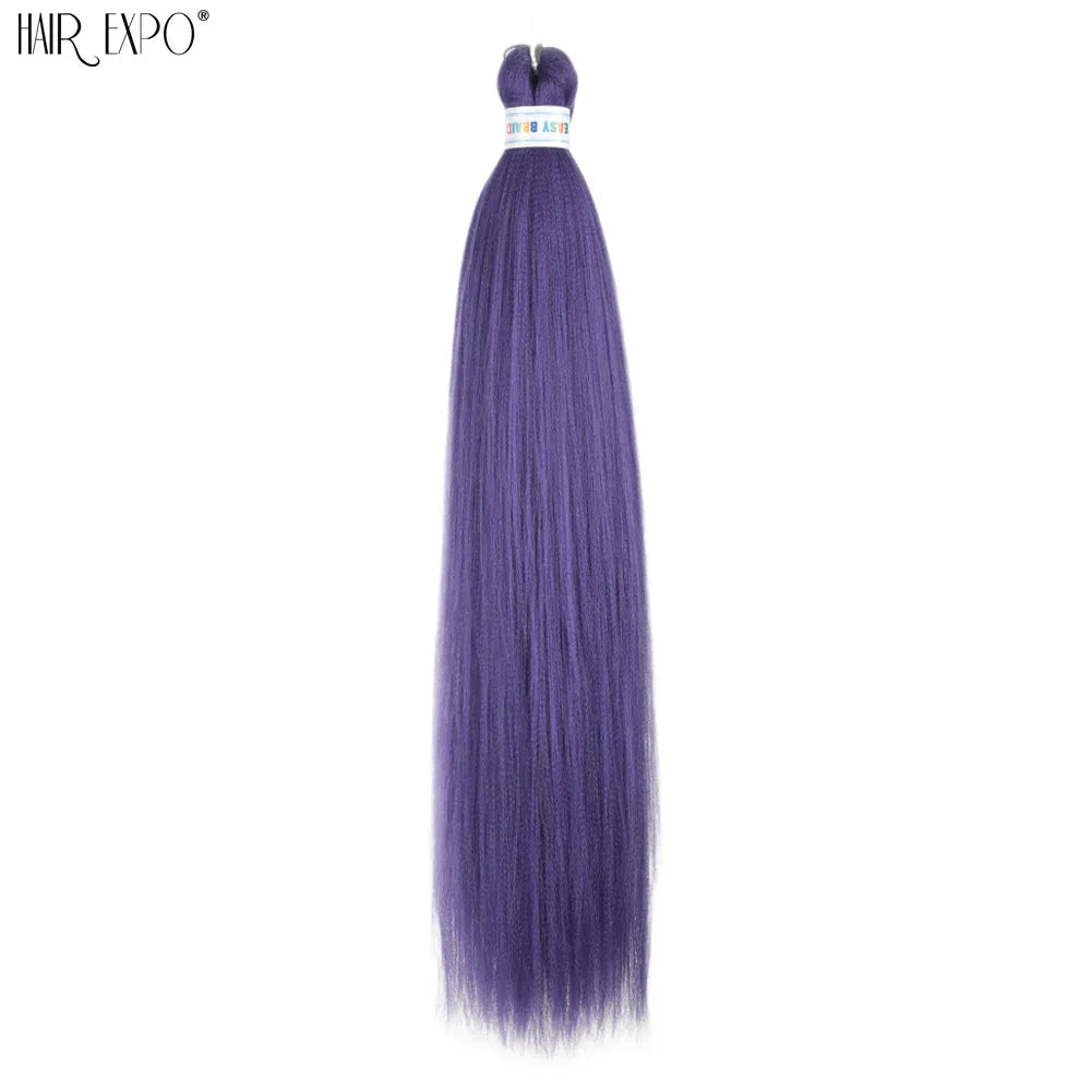 26Inch Easy Braids Hair Synthetic Colourful Pre Stretched Braiding Hair Extensions Jumbo Braids Ombre Yaki Long Straight Hair