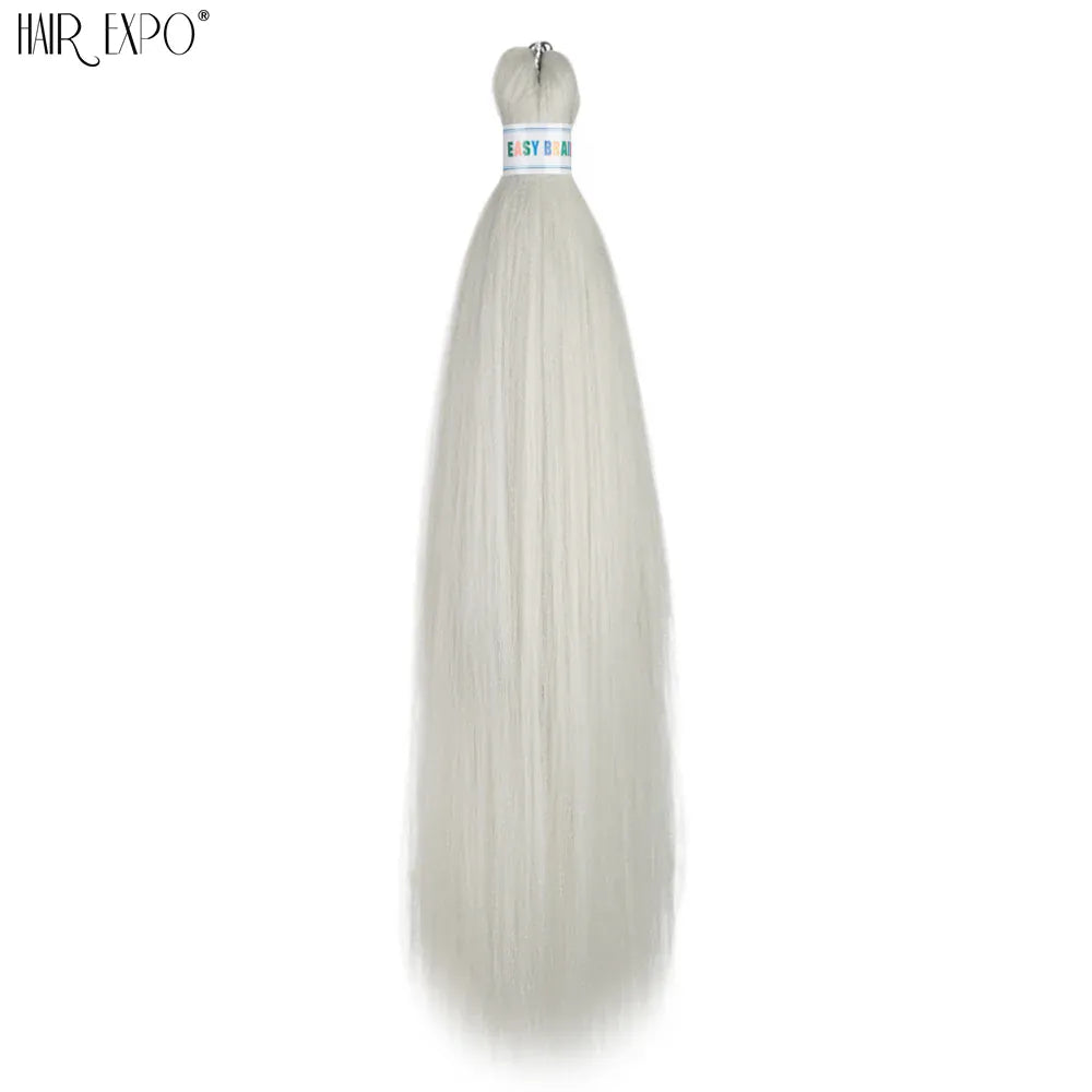 26Inch Easy Braids Hair Synthetic Colourful Pre Stretched Braiding Hair Extensions Jumbo Braids Ombre Yaki Long Straight Hair