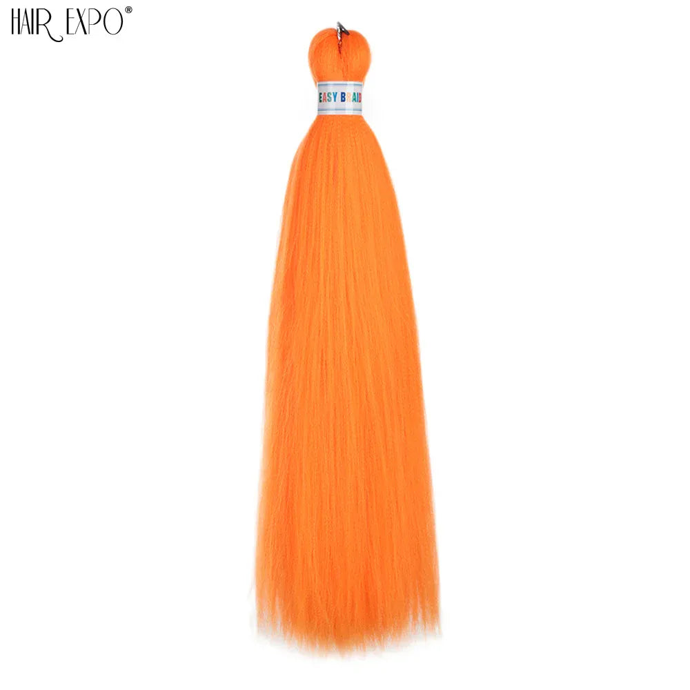 26Inch Easy Braids Hair Synthetic Colourful Pre Stretched Braiding Hair Extensions Jumbo Braids Ombre Yaki Long Straight Hair