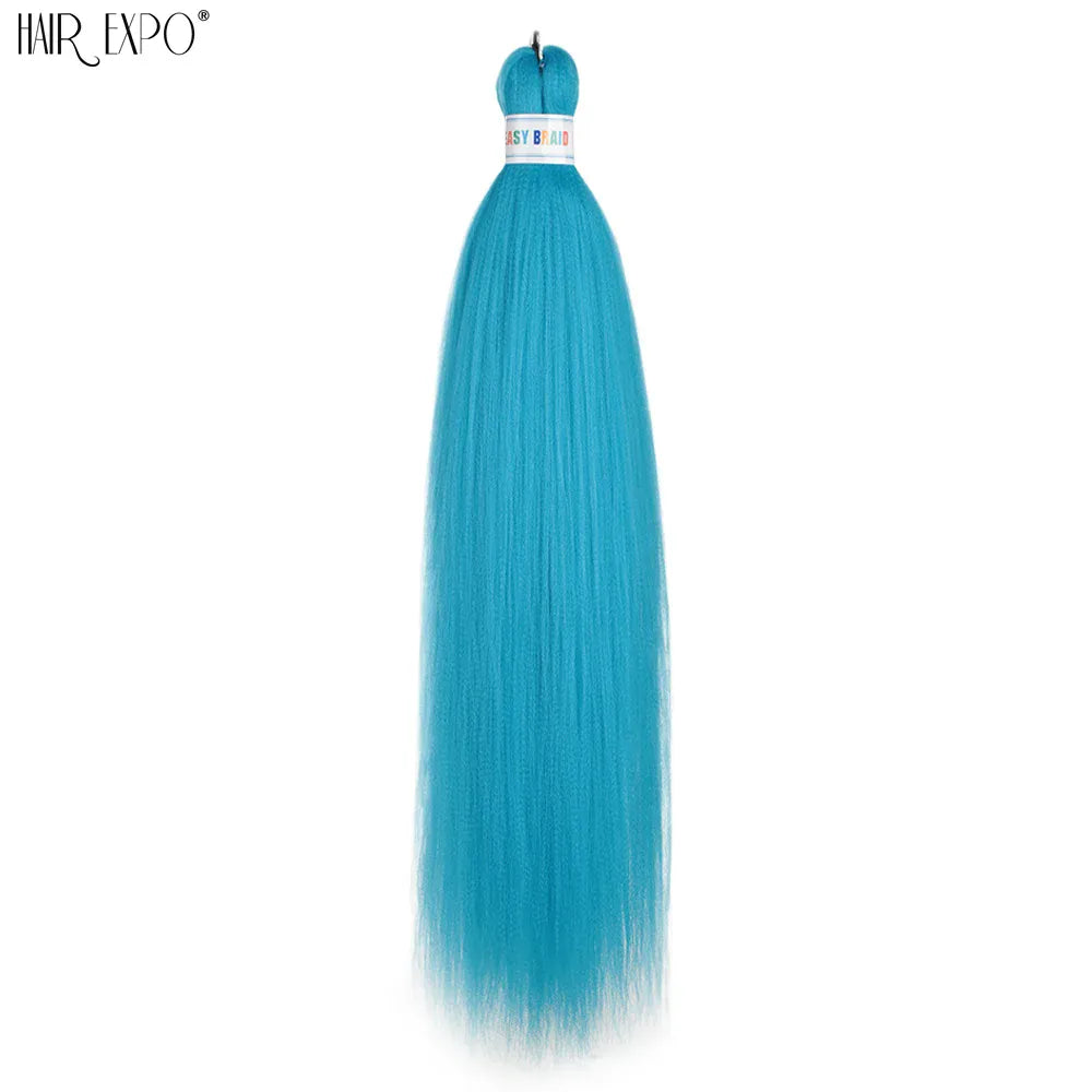 26Inch Easy Braids Hair Synthetic Colourful Pre Stretched Braiding Hair Extensions Jumbo Braids Ombre Yaki Long Straight Hair