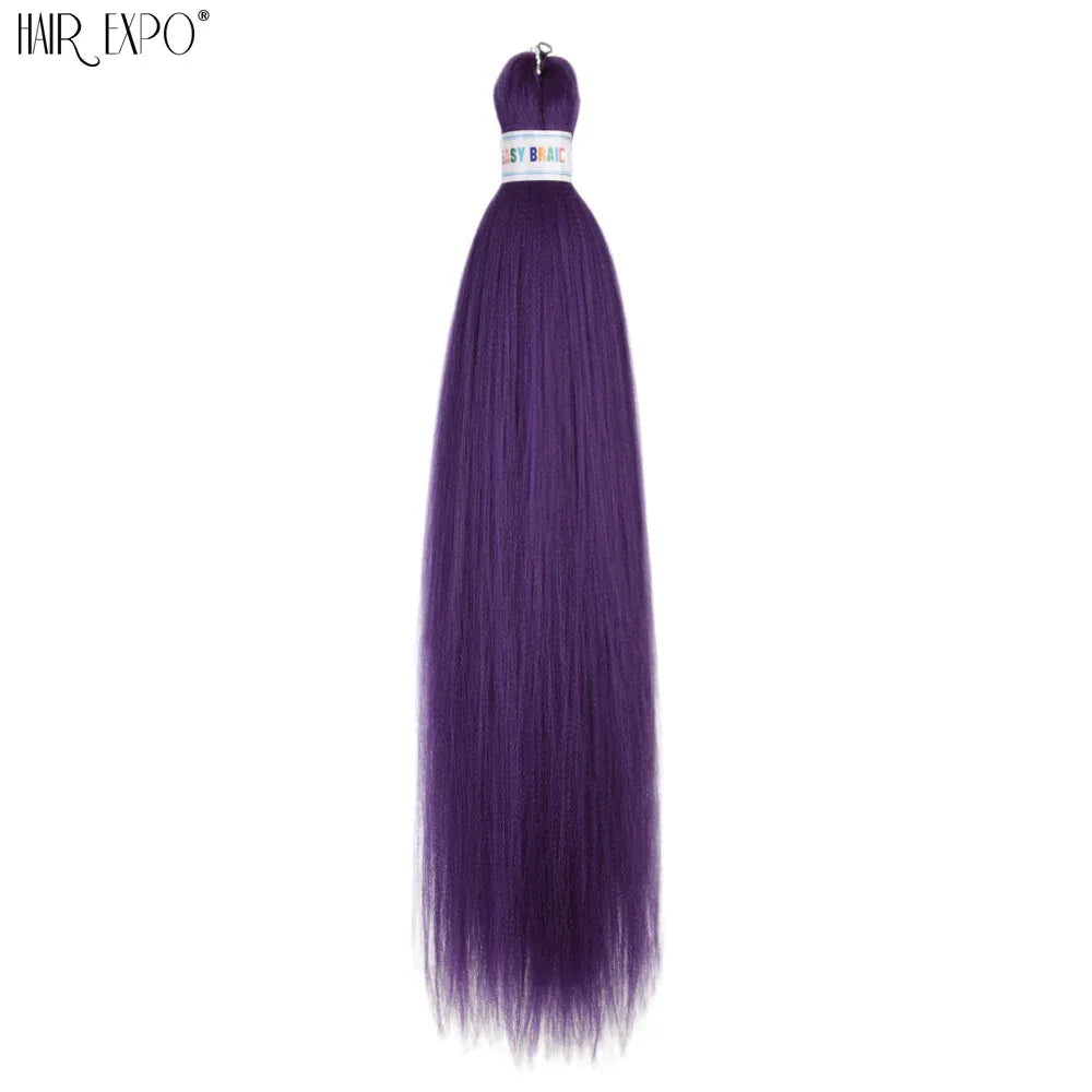 26Inch Easy Braids Hair Synthetic Colourful Pre Stretched Braiding Hair Extensions Jumbo Braids Ombre Yaki Long Straight Hair