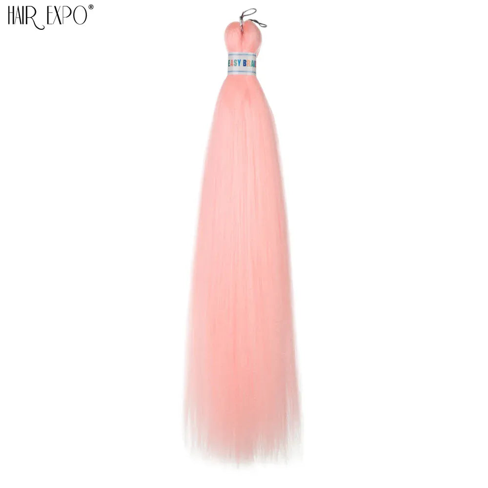 26Inch Easy Braids Hair Synthetic Colourful Pre Stretched Braiding Hair Extensions Jumbo Braids Ombre Yaki Long Straight Hair
