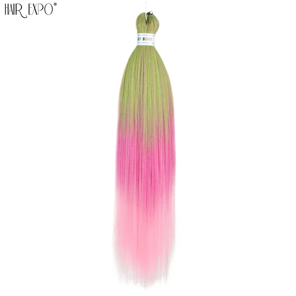 26Inch Easy Braids Hair Synthetic Colourful Pre Stretched Braiding Hair Extensions Jumbo Braids Ombre Yaki Long Straight Hair