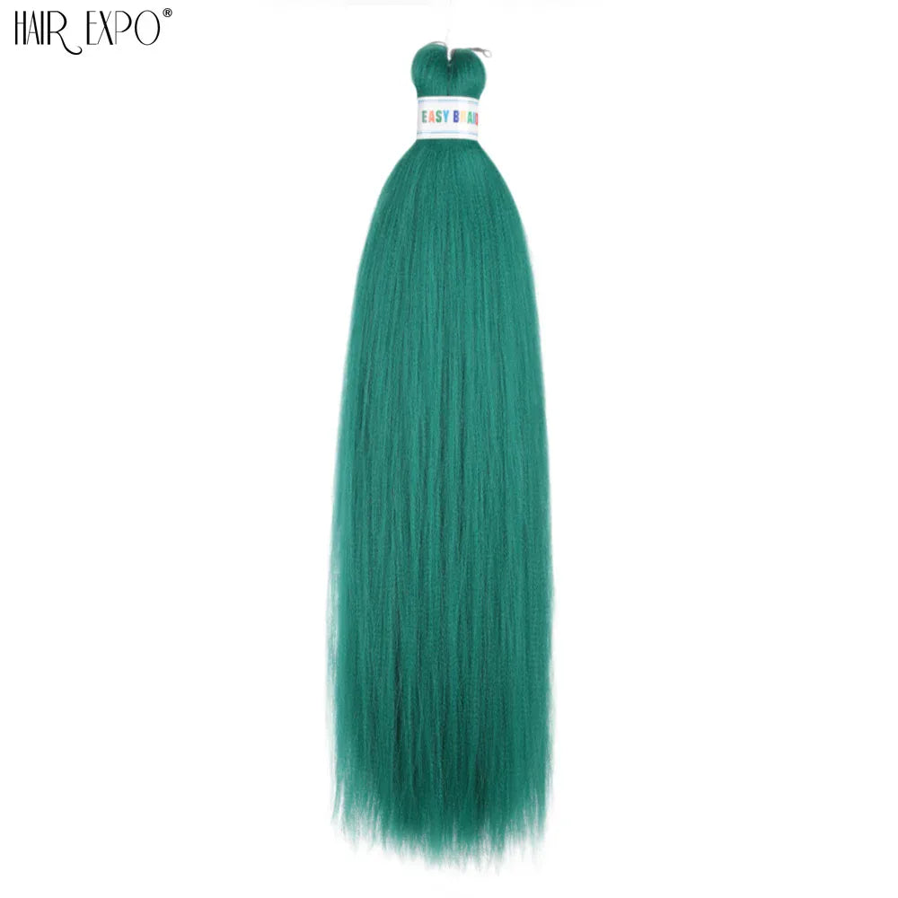 26Inch Easy Braids Hair Synthetic Colourful Pre Stretched Braiding Hair Extensions Jumbo Braids Ombre Yaki Long Straight Hair