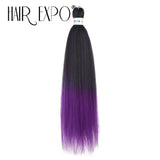 26Inch Easy Braids Hair Synthetic Colourful Pre Stretched Braiding Hair Extensions Jumbo Braids Ombre Yaki Long Straight Hair