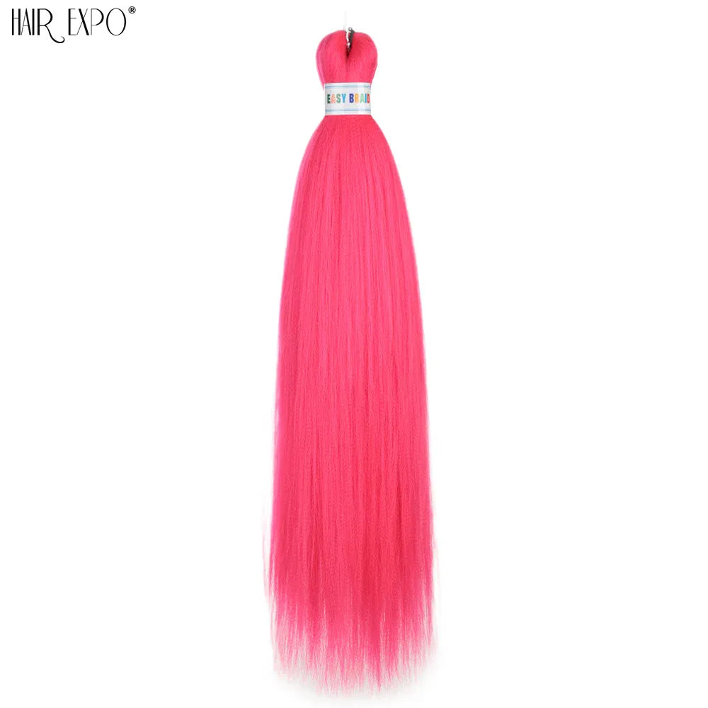 26Inch Easy Braids Hair Synthetic Colourful Pre Stretched Braiding Hair Extensions Jumbo Braids Ombre Yaki Long Straight Hair