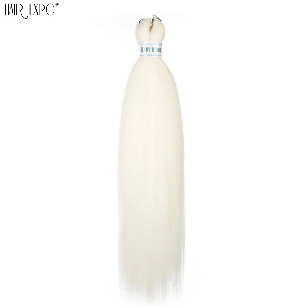 26Inch Easy Braids Hair Synthetic Colourful Pre Stretched Braiding Hair Extensions Jumbo Braids Ombre Yaki Long Straight Hair