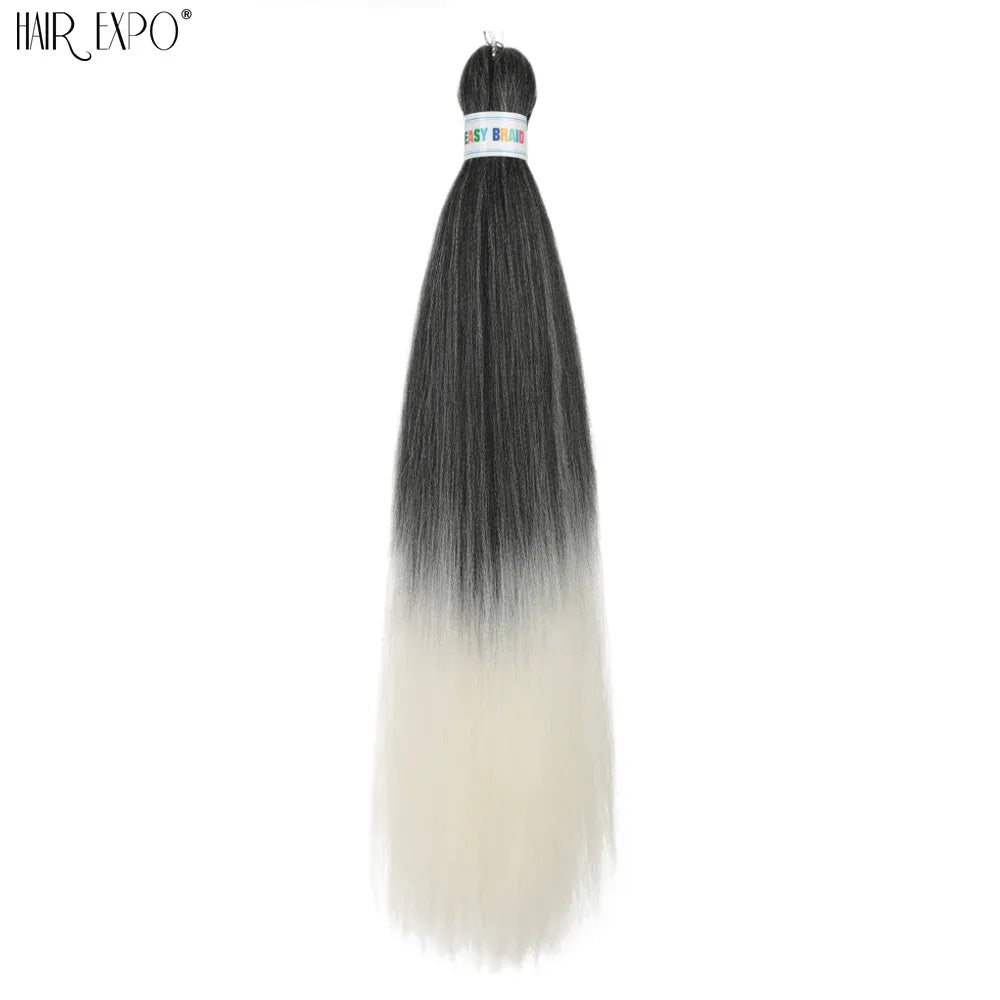 26Inch Easy Braids Hair Synthetic Colourful Pre Stretched Braiding Hair Extensions Jumbo Braids Ombre Yaki Long Straight Hair