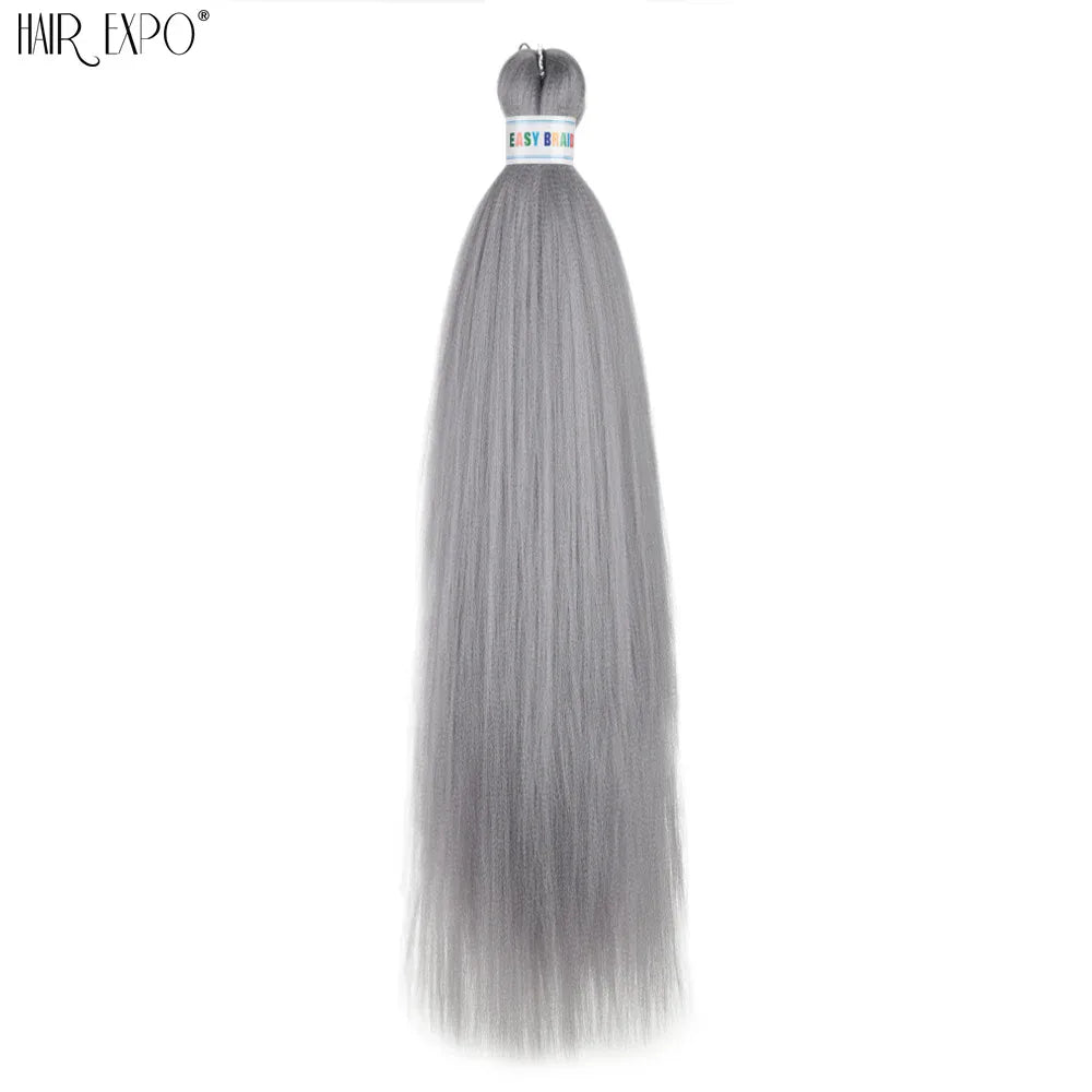 26Inch Easy Braids Hair Synthetic Colourful Pre Stretched Braiding Hair Extensions Jumbo Braids Ombre Yaki Long Straight Hair