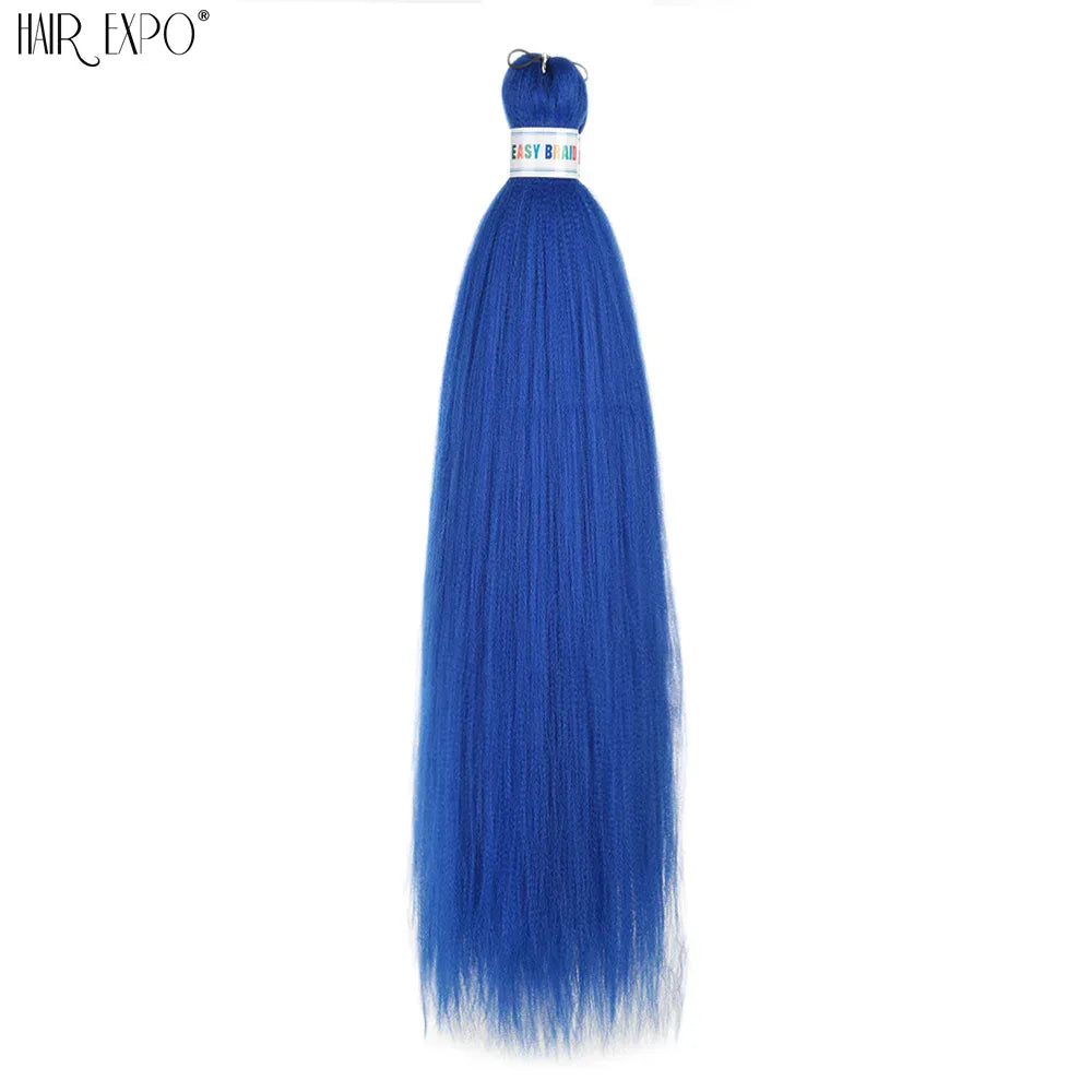 26Inch Easy Braids Hair Synthetic Colourful Pre Stretched Braiding Hair Extensions Jumbo Braids Ombre Yaki Long Straight Hair
