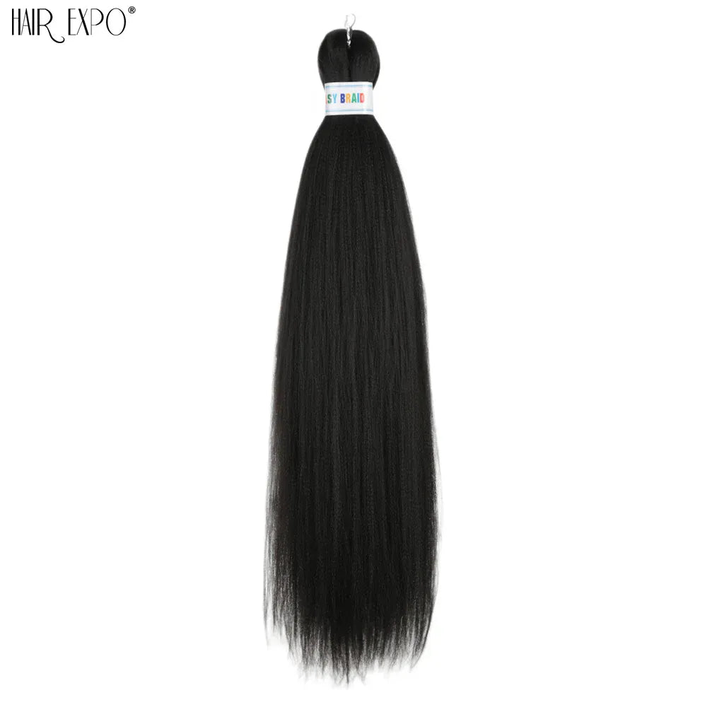 26Inch Easy Braids Hair Synthetic Colourful Pre Stretched Braiding Hair Extensions Jumbo Braids Ombre Yaki Long Straight Hair
